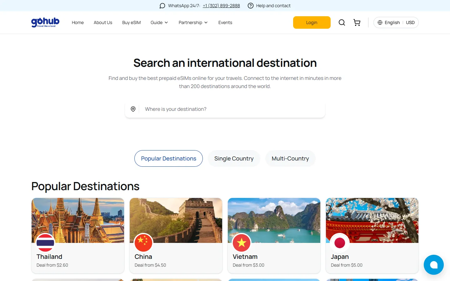 Gohub B2C Platform & Admin Portal – Destination catalog